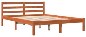 844140 vidaXL Cadru de pat, maro ceruit, 135x190 cm, lemn masiv de pin