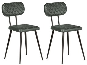 246373 vidaXL Scaune de bucătărie, 2 buc., gri, piele naturală