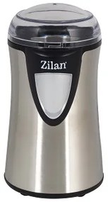 Rasnita cafea electrica, Zilan ZLN-8013,Argintiu /Negru 150 W, inox, cutite macinare otel inoxidabil