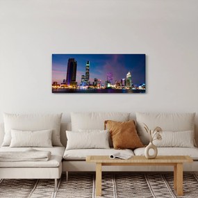 Tablou orașului nocturn (120x50 cm)