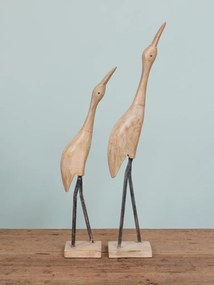 Decoratiune in forma de pasare, din lemn reciclat, H67 Wooden Bird