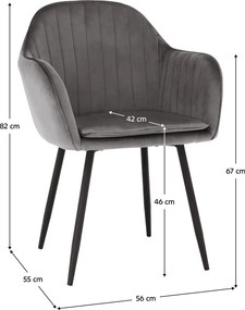Fotoliu de design, ţesătură catifea gri, ZIRKON