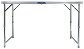 Masă camping pliabilă + 4 scaune alb/crom