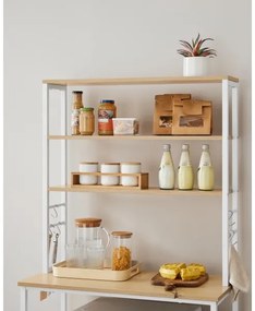 Raft cu polițe pentru bucătărie MARGE maro/alb