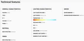 Spot LED incastrabil TULIPA White recessed downlight 7W 15° 2700K CRI90 IP44