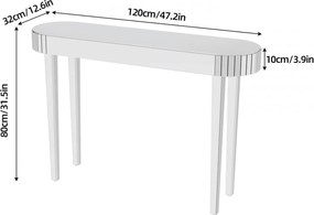 Masa toaleta oglinda, masuta consola, 120 cm, cosmetica machiaj, vanity birou, Argintiu - MAOG3