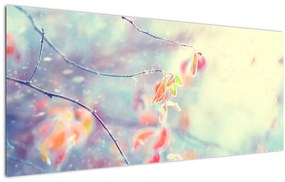 Tablou - Frunze în gheață (120x50 cm)