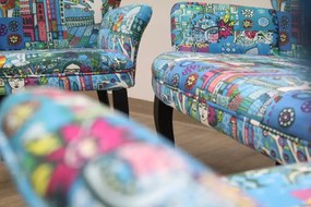 Canapea 2 persoane cocktail Relax Homs textil albastru