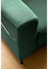 Fotoliu verde închis cu tapițerie din catifea reiată Lofty Lilly – Miuform