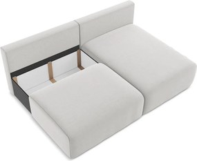 Colțar gri deschis extensibil/cu spațiu de depozitare cu tapițerie din catifea (cu colț pe partea dreaptă/cu șezlong) Kalena – Makamii