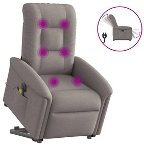 vidaXL Fotoliu electric masaj rabatabil cu ridicare, gri taupe, textil