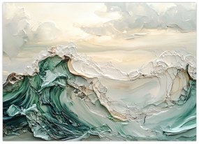 Tablou pe sticlă - Abstracție Marină 3D (70x50 cm)