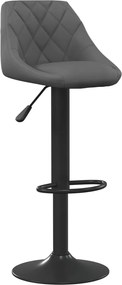 vidaXL Scaun de bar, gri închis, catifea