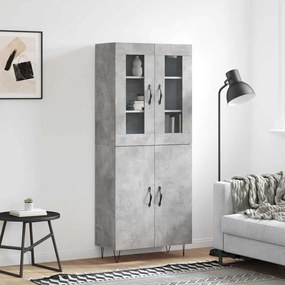 vidaXL Dulap înalt, gri beton, 69,5x34x180, lemn compozit