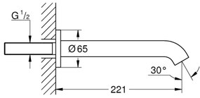 GROHE 13449001 - Scurgere pentru cadă ESSENCE, 221 mm, crom lucios