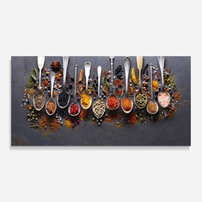Panou Sticla Bucatarie, 60x150cm, Protectie aragaz, Antistropi, Termorezistent, Alimente, Condimente, Spices Black Board