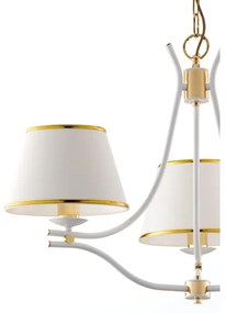Jupiter 2085 - Candelabru pe lanț SAMBA 3xE27/15W/230V alb/auriu