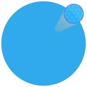 Folie solara plutitoare piscina, rotunda, PE, 381 cm, albastru 1, Albastru, 381 cm