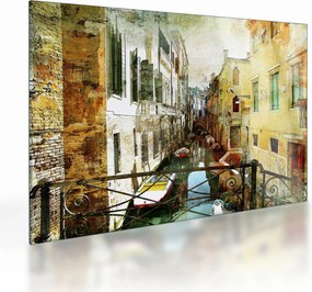 Tablou pe sticlă - Strada din Veneția (70x50 cm)