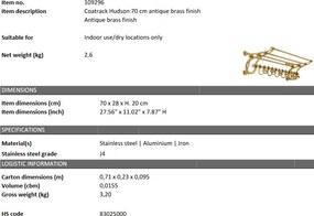 Suport haine design LUX Hudson S, alama antica 109296 HZ