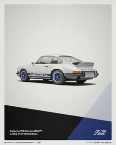 Imprimare de artă Porsche 911 RS - 1973 - White, Automobilist