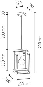 Spot-Light 61540174 - Lustră pe cablu KAGO 1xE27/60W/230V stejar mat