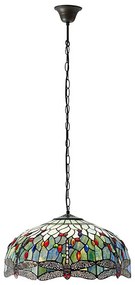 Endon 66148 - Candelabru suspendat pe lanț Tiffany DRAGONFLY, 3xE27/60W/230V, Ø 50 cm