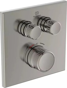 Baterie dus incastrata Ideal Standard Ceratherm Navigo patrata fara corp ingropat argintiu Silver Storm