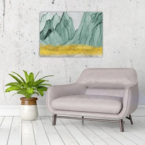 Tablou pe sticlă - Munții Smarald N⁰1 (70x50 cm)