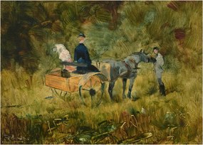 Tablou pe sticlă - Henri de Toulouse-Lautrec, The Trap, reproducere (70x50 cm)