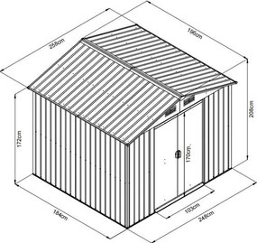 Căsuță de grădină pentru unelte AVENBERG 2.0 x 2.6 m ANTRACIT SD-X68E-H170