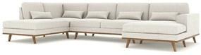 Colțar Seattle K101Crem, 351x202x85cm, Picioare: Lemn, Lemn: Pin