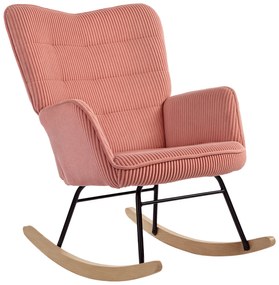 HOMCOM Fotoliu cu leagăn, Fotoliu de relaxare, Scaun cu leagăn, rezistent până la 120 kg, Poliester, 98 x 71 x 101 cm, Roz | Aosom Romania