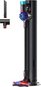 Aspirator vertical cu statie de incarcare si golire automata Dyson V10 Konical Moulded 594030-01, 150AW, 0,5 l, 60 min, 3 moduri, HEPA, Golire igienica, Fara incurcaturi, Negru