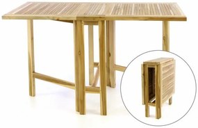 Masă de grădină din lemn tec DIVERO - pliabilă - 130 x 65 cm