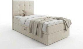 Pat tapițat boxspring DIRELIS VIBE 90x200 cm cremova Saltea: Saltea cu arcuri Bonell