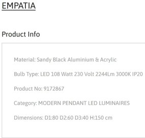 Lustra LED dimabila design circular EMPATIA D-80cm