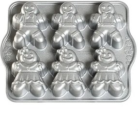 Formă pentru 6 mini checuri Nordic Ware Girls And Boys, 1,1 l, argintiu