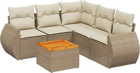 vidaXL Set canapele de grădină cu perne, 6 piese, bej, poliratan