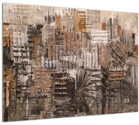 Tablou - Abstract, nuanțe maro (70x50 cm)