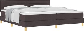 vidaXL Pat cu arcuri cu saltea Maro închis 200 x 200 cm țesătură