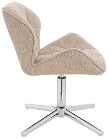 HR111CROSS Scaun Latte Boucle cu Bază Cromata