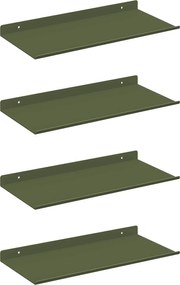 vidaXL Raft suspendat 4 pcs Verde măsliniu 40 x 18 x 2,5 cm Oțel