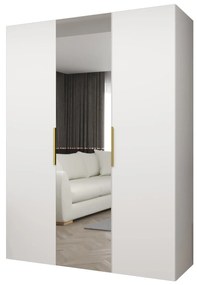 Dulap de haine 150 cm Mirabella 2 (alb + Auriu). 1126406