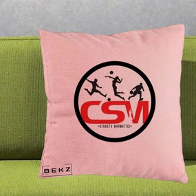 Perna Personalizata CSM Sighetu Marmatiei Sport, 40x40 cm, Roz, Husa Detasabila, Perna Inclusa, BEKZ®