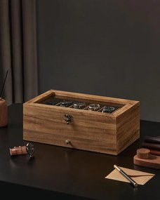 Cutie de ceasuri, Songmics, 19 x 34 x 12.5 cm, JOW012K01, Maro