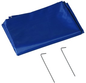 Outsunny Umbrelă de Plajă cu Perdea Laterală, Săculeți pentru Nisip și Țăruși, Ø220x220 cm, Albastru | Aosom Romania