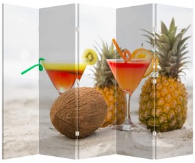 Paravan - Ananas și pahare pe plajă (210x170 cm)