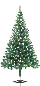 vidaXL Brad de Crăciun pre-iluminat cu globuri, 120 cm, 230 ramuri