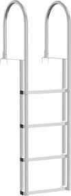 vidaXL Scară de doc cu 4 trepte Argintiu 45 ×11,5 ×162 cm Aluminiu